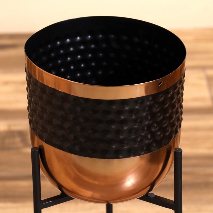 Кашпо на подставке  Кашпо на подставке "Слимо" металл (набор 2 шт), диаметр 24 и 19 см