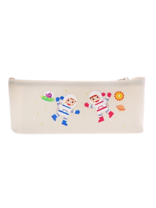 Пенал школьный на молнии  Космонавт Серый Пенал школьный на молнии  Космонавт Серый
