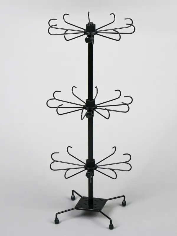 Вертушка, 3 яруса по 10 крючков, 27&times;65 см, чёрная