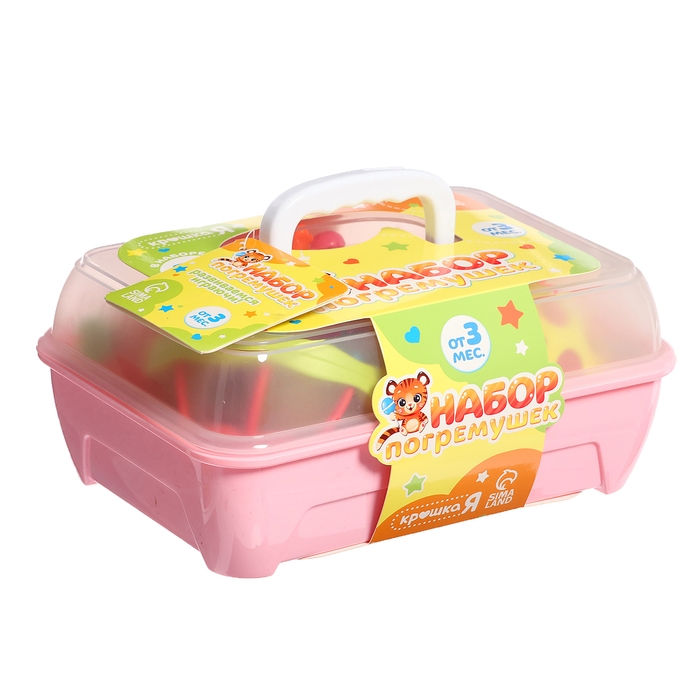 Набор погремушек с прорезывателями, 7 штук в наборе, в контейнере Набор погремушек с прорезывателями, 7 штук в наборе, в контейнере