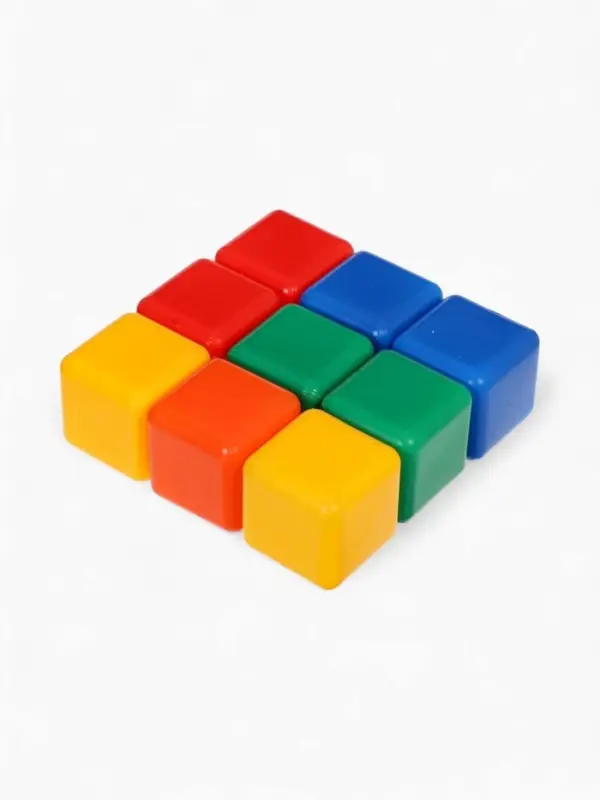 Кубики детские, пластиковые, цветные, 9 штук, 4&times;4 см