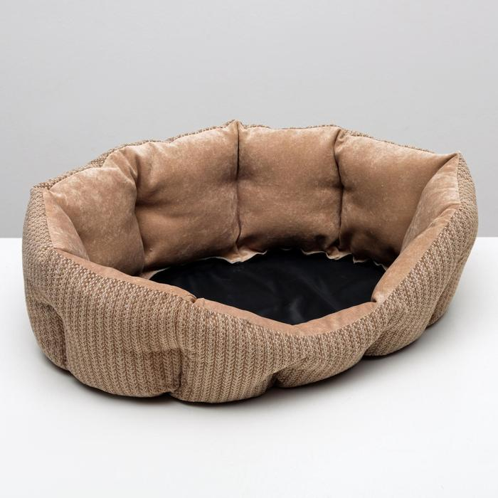 Лежанка для животных,мебельная ткань, холофайбер, 65 х 50 х 21 см, микс цветов Лежанка для животных,мебельная ткань, холофайбер, 65 х 50 х 21 см, микс цветов