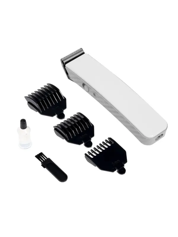 Машинка для стрижки Luazon LTRI-21, 3 Вт, 3 насадки, LED-индикатор, от АКБ, белая