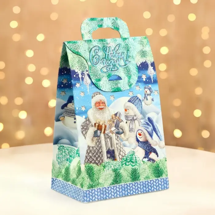 Подарочная коробка новогодняя Сумочка мини &laquo;Краски зимы&raquo; 14&times;10&times;22.3 см