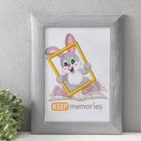 Фоторамка для фото 21&times;30 см Keep memories Luxe Elegance, с ножкой, пластик, серо-голубой, (пластиковый экран)
