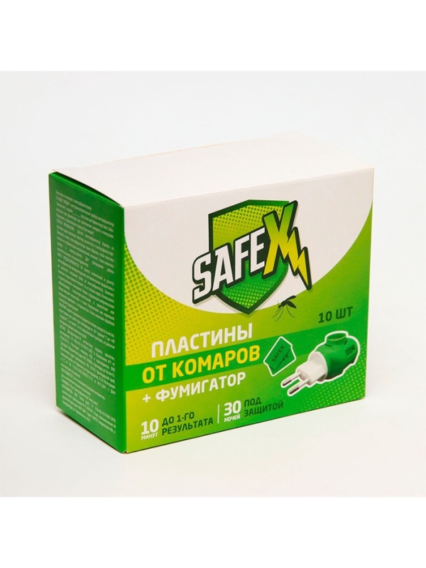 Комплект от комаров SAFEX( фумигатор+пластины), 1 шт.