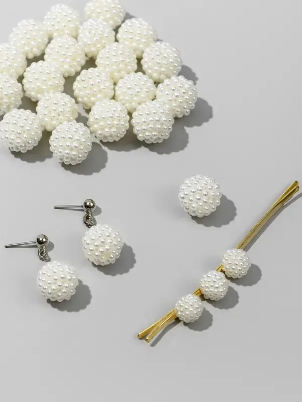 Бусины пластиковые &laquo;Жемчуг&raquo;, шарик, d=1 см, набор 10 г, белые