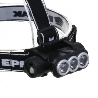 Фонарь налобный тм ЕРМАК, 3 LED, 1200мАч, 3 режима, 8,3х3,8х5,4см, USB кабель, пластик