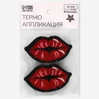 Термоаппликация «Губы», 6.9×3.9 см, красная