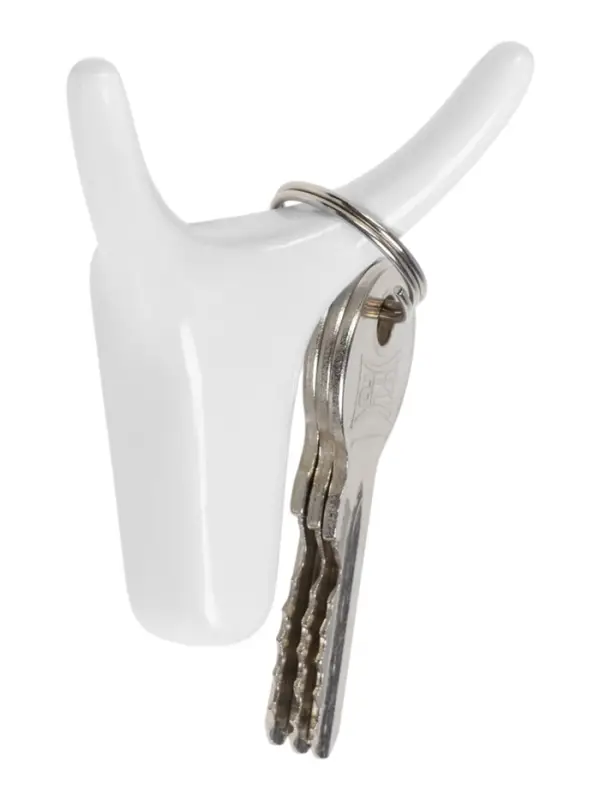 Крючок мебельный CAPPIO OX, двухрожковый, цвет белый