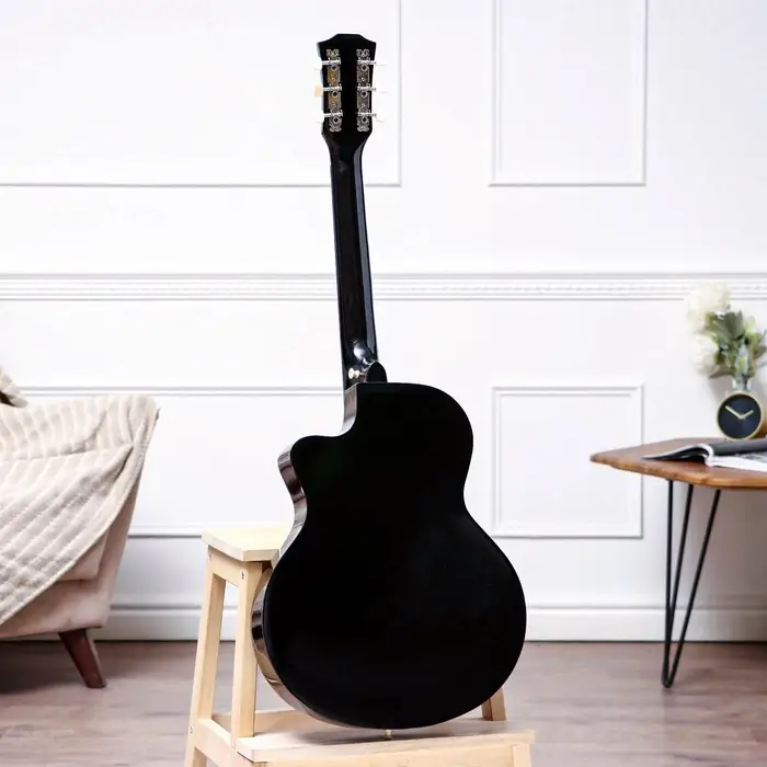 Гитара акустическая Music Life QD-H38Q-JP черная, 6-ти струнная, 97 см
