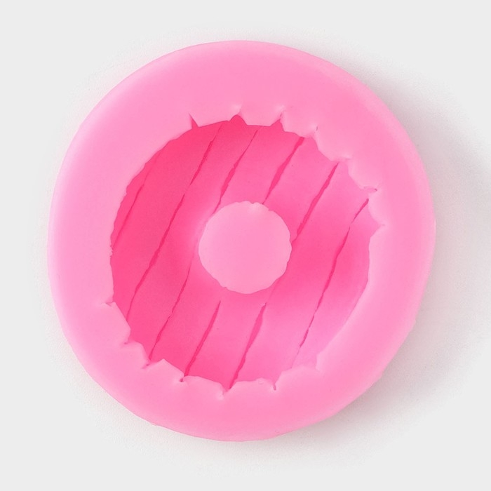 Молд Доляна «Пончик с глазурью», силикон, d=6 см, цвет розовый Молд Доляна «Пончик с глазурью», силикон, d=6 см, цвет розовый
