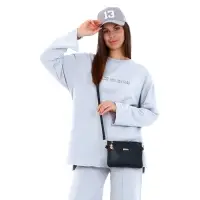 Сумка женская кросс-боди на молнии, 24&times;7&times;15 см, чёрная