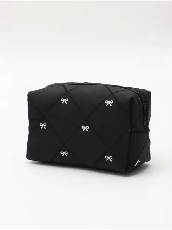 Косметичка кирпичик бантики, 19*8*10, черный