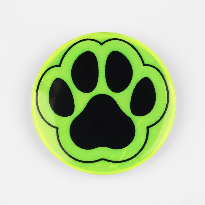 Светоотражающий значок «Лапка», d = 5,8 см, цвет МИКС Светоотражающий значок «Лапка», d = 5,8 см, цвет МИКС