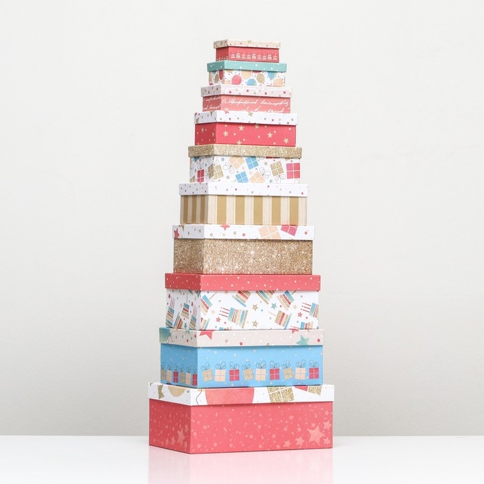 Набор коробок 10 в 1 «Пусть исполняются все желания», 30,5 х 20 х 13 — 12 х 6,5 х 4 см Набор коробок 10 в 1 «Пусть исполняются все желания», 30,5 х 20 х 13 — 12 х 6,5 х 4 см