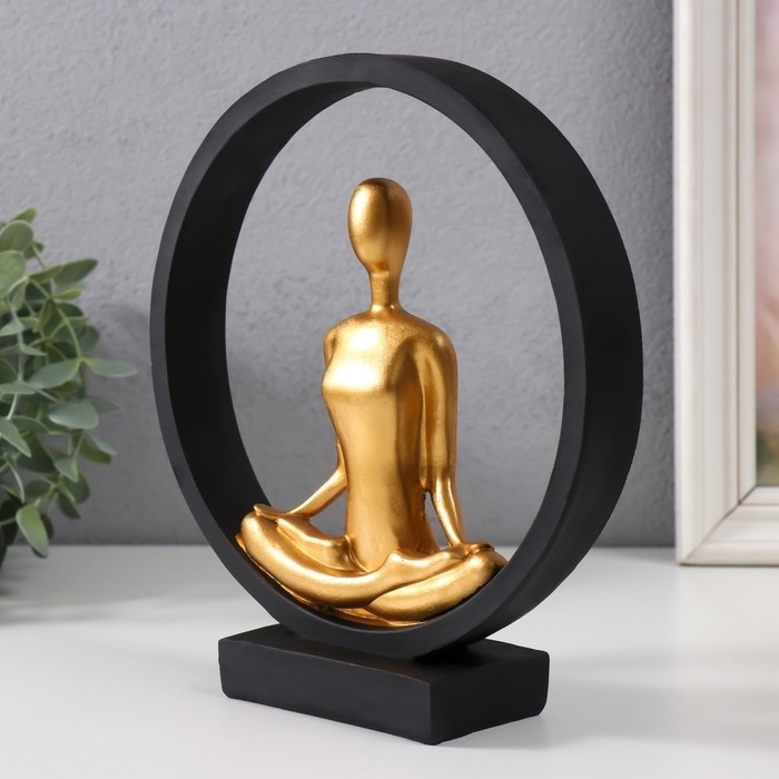 Сувенир полистоун  Сувенир полистоун "Дзен" чёрный с золотом 19,2х5,9х21,5 см