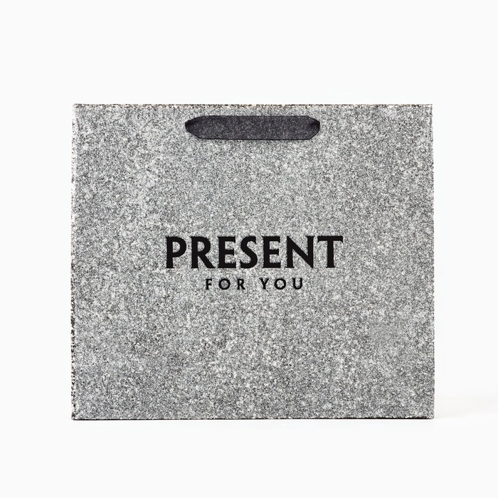Пакет ламинированный горизонтальный «Подарок для тебя», глиттер, M, 30 х 26 х 9 см