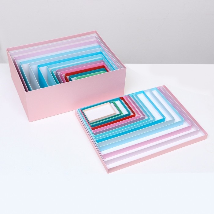 Набор коробок 15в1  Набор коробок 15в1 "Нежность" 47,5 х 36 х 17,5- 13 х 8 х 4,5 см