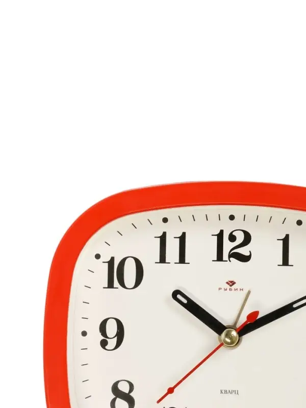 Будильник-часы настольные &laquo;Классика&raquo;, дискретный ход, 12.5&times;10.5 см, от батарейки АА, красный