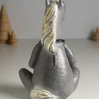 Копилка "Лошадь с подковой" 15х15х25 см, серый Копилка "Лошадь с подковой" 15х15х25 см, серый