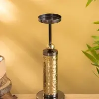 Подсвечник для свечи 8 см "Скиф" металл 30 см, цв. золото