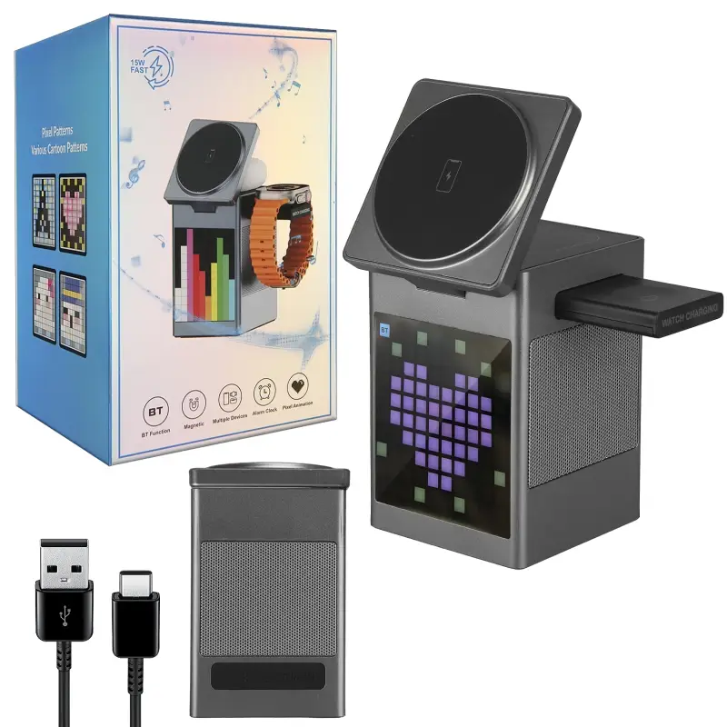 Портативная Bluetooth колонка 3в1 с беспроводной зарядкой S5 (20шт/кор)