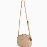 Сумка женская кросс-боди на молнии, 19&times;7&times;15 см, бежевая