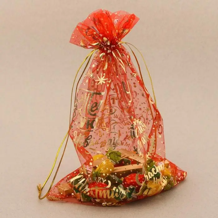 Мешочек подарочный органза Happy new year, 20 х 30 см +/- 1.5 см Мешочек подарочный органза Happy new year, 20 х 30 см +/- 1.5 см