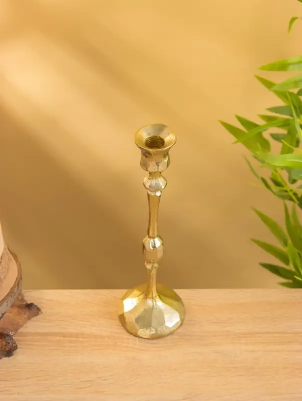 Подсвечник Подсвечник "Грани" алюминий 30 см, цв. золото