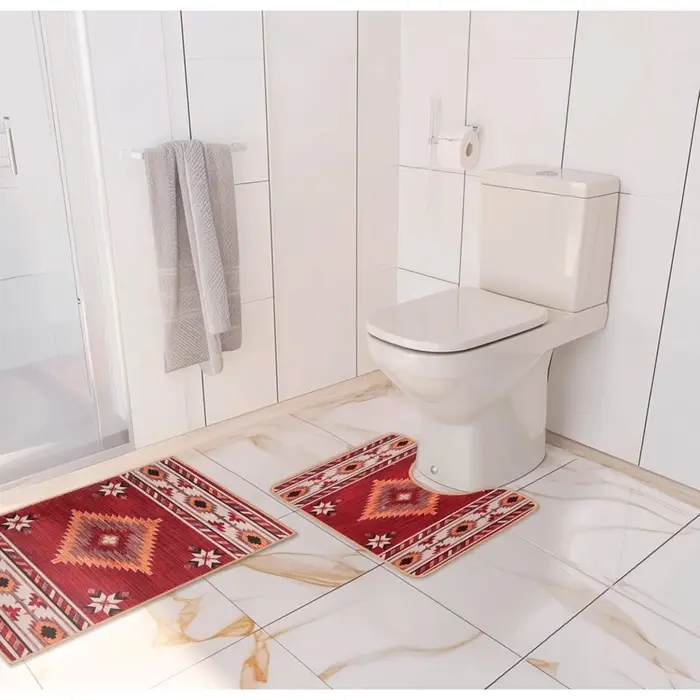 Набор ковриков для ванной и туалета Доляна &laquo;Мира&raquo;, 2 шт., 50&times;80 см, 50&times;40 см