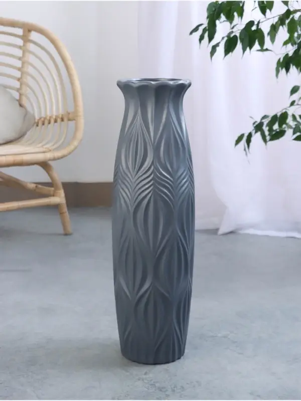 Ваза напольная «Криспин», 59×15 см, керамика, серая Ваза напольная «Криспин», 59×15 см, керамика, серая