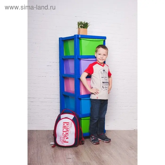 Комод детский пластиковый, 5 секций