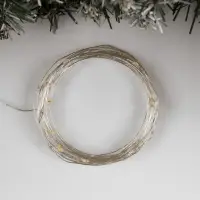 Гирлянда &laquo;Нить&raquo; 5 м, роса, IP20, серебристая нить, 50 LED, 2 режима, от батареек АА&times;3, свечение тёплое белое / мульти