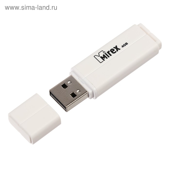 Флешка Mirex LINE WHITE, 4 Гб, USB2.0, чт до 25 Мб/с, зап до 15 Мб/с, белая Флешка Mirex LINE WHITE, 4 Гб, USB2.0, чт до 25 Мб/с, зап до 15 Мб/с, белая
