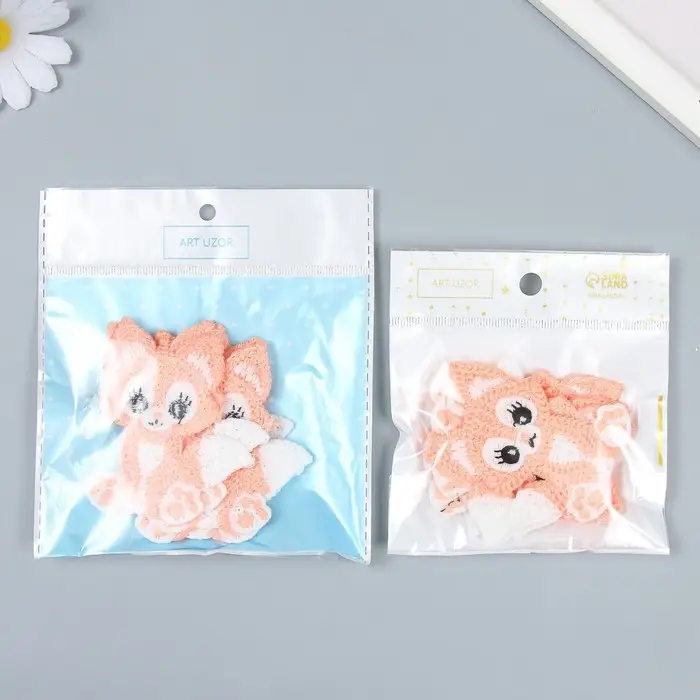 Декор для творчества текстиль вышивка Декор для творчества текстиль вышивка "Лисёнок" 7,5х5 см