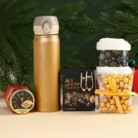 Подарочный набор новогодний &laquo;Все мечты сбудутся&raquo;:Чай новогодний чёрный 50 г, крем-мед с клубникой 120 г, носки 36 - 39 размер, термос 500 мл.