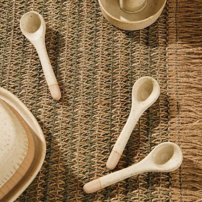 Набор чайных ложек SL Home &laquo;Виенто&raquo;, 10.5&times;2.8 см, 3 шт., керамика, бежевый