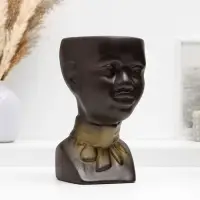 Декоративное кашпо для цветов &laquo;Негритянка&raquo;, 1.3 л, 14&times;20&times;12 см, керамическое, чёрное