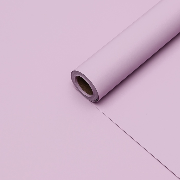 Пленка для цветов тонированная, матовая, нежная сирень, 0,5 х 10 м, 65 мкм Пленка для цветов тонированная, матовая, нежная сирень, 0,5 х 10 м, 65 мкм