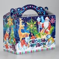 Подарочная новогодняя коробка «Неон», для сладких подарков, 25×12×24 см