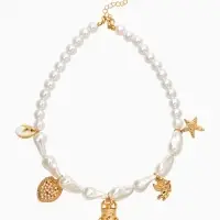 Бусы "Жемчуг" скоробей, 40+уудл. №10, цвет белый в золоте