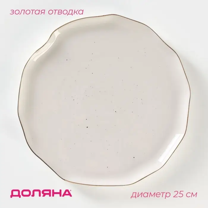 Тарелка Доляна &laquo;Млечный путь&raquo;, d=25 см, фарфор, белая в крапинку