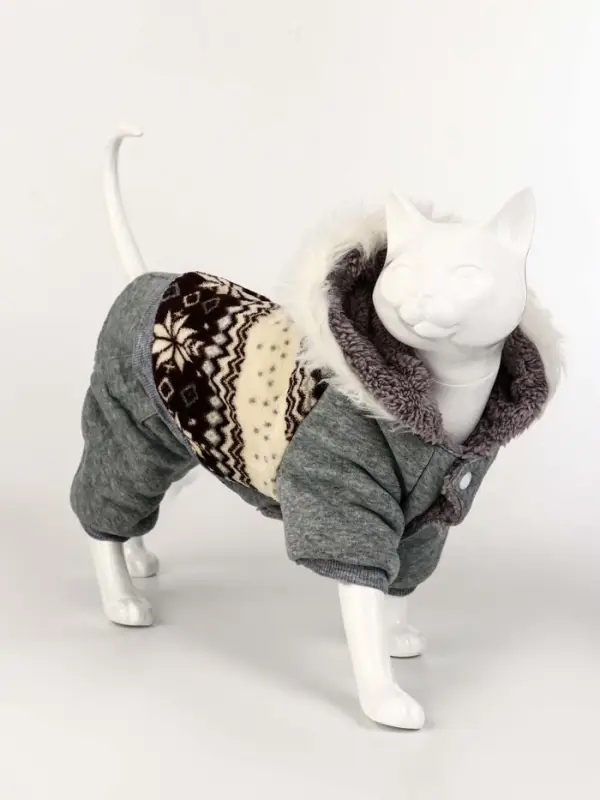 Комбинезон Комбинезон "Лапландия", с подкладом, размер S (ДС 25, ОГ 35, ОШ 25см), серый/бордо