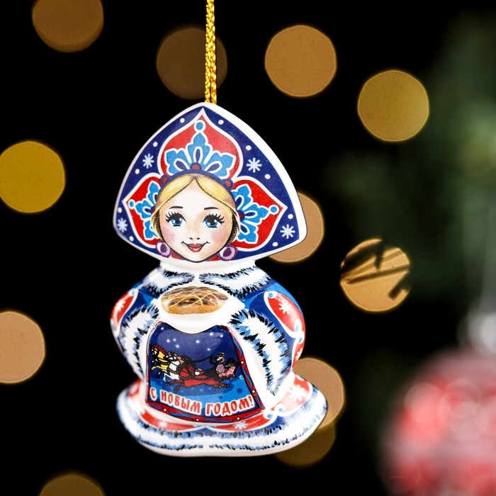 Ёлочная игрушка Ёлочная игрушка "Машенька", 6см, керамика