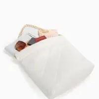 Сумка - мешок женская без застёжки, 35&times;7&times;33 см, со стёжкой, белая