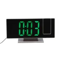 Часы-будильник электронные настольные с проекцией на потолок, 18.4&times;7.5 см, зеленая индикация