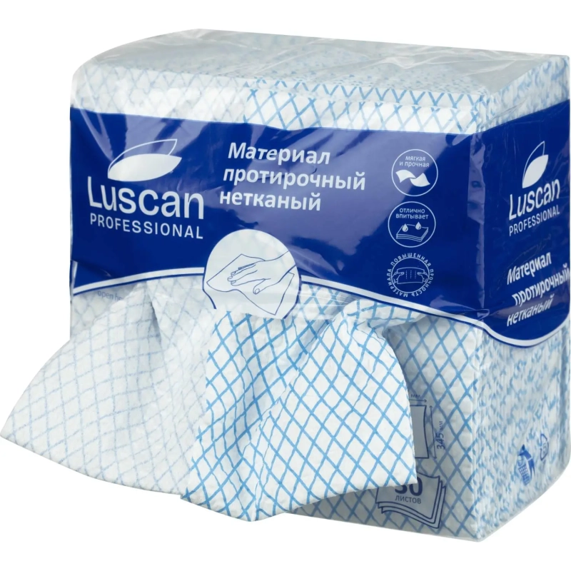 Материал протирочный нетканый Luscan Prof синий 110г 33,5х34,5см 30л/уп