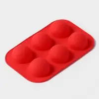 Форма для выпечки Доляна &laquo;Полусферы&raquo;, силикон, 24&times;16 см, 6 ячеек, d=5.5 см, МИКС