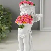 Фигура &laquo;Ангел с розами&raquo;, 13&times;9&times;22 см